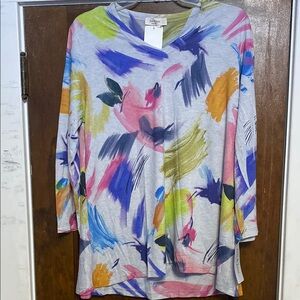 Colorful Abstract Print Women's Top